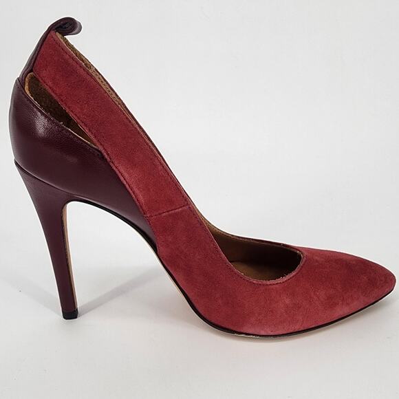 IRO Burgundy Suede/Leather Pumps Women's Size 37 (US 6.5) - Picture 8 of 15